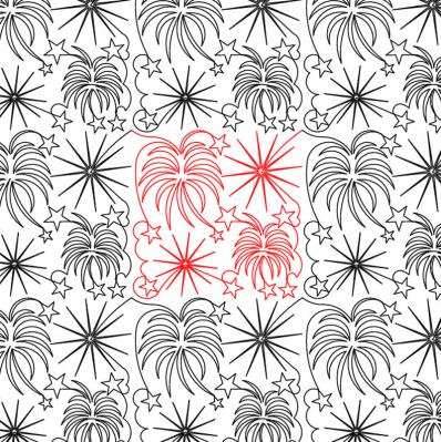 Fireworks DIGITAL Longarm Quilting Pantograph Design by Deb Geissler