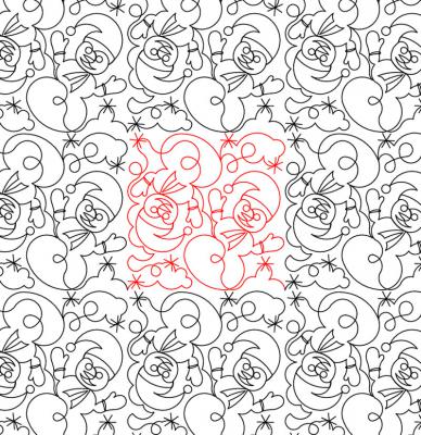 Snowmen DIGITAL Longarm Quilting Pantograph Design by Deb Geissler