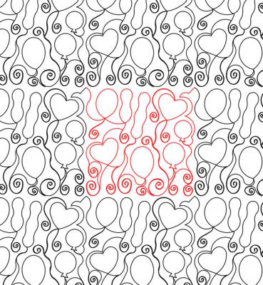 Balloons 2 DIGITAL Longarm Quilting Pantograph Design by Deb Geissler