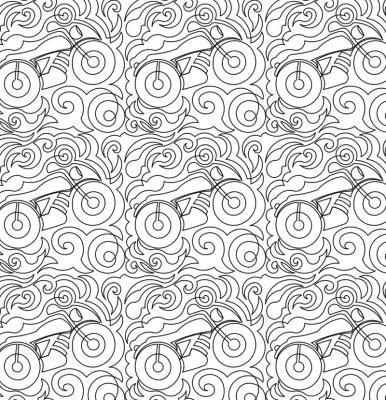 Blazing Bikes 3 DIGITAL Longarm Quilting Pantograph Design by Deb Geissler