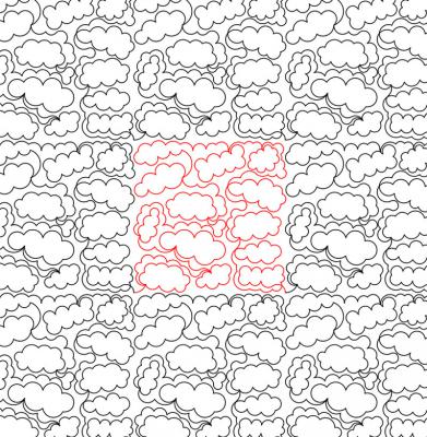 Clouds 1 DIGITAL Longarm Quilting Pantograph Design by Deb Geissler