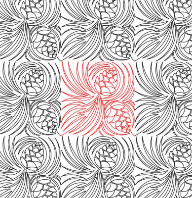 Pine Cones 2 DIGITAL Longarm Quilting Pantograph Design by Deb Geissler