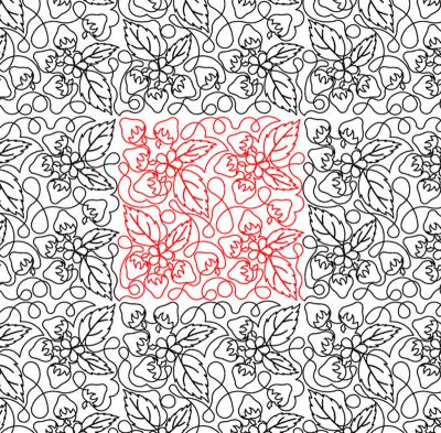 Strawberries 1 DIGITAL Longarm Quilting Pantograph Design by Deb Geissler