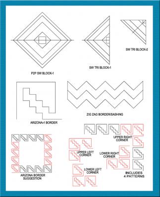 Arizona Block and Border Package Set - DIGITAL Longarm Quilting Pantograph Design by Deb Geissler