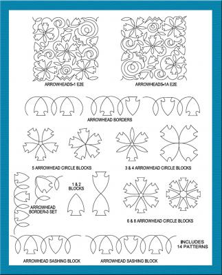 Arrowhead Package Set - DIGITAL Longarm Quilting Pantograph Design by Deb Geissler