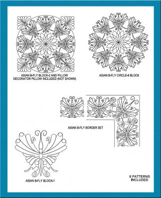 Asian Butterfly Package Set - DIGITAL Longarm Quilting Pantograph Design by Deb Geissler