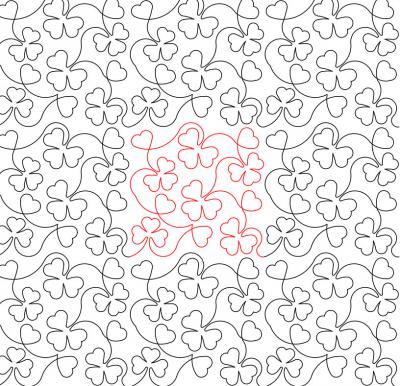 Shamrocks and Hearts DIGITAL Longarm Quilting Pantograph Design by Deb Geissler