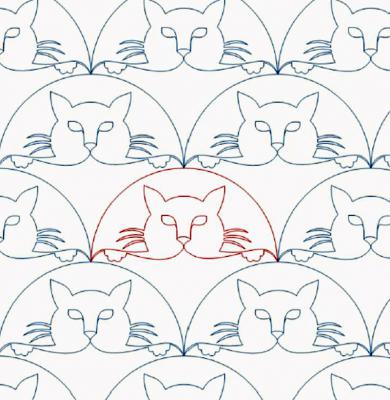 Cat In The Moon 3 Border or Panto DIGITAL Longarm Quilting Pantograph Design by Ida Houston