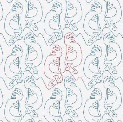 Indigenous Dreams Kokopeli DIGITAL Longarm Quilting Pantograph Design by Ida Houston