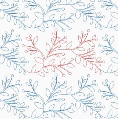 Leaf Berry DIGITAL Longarm Quilting Pantograph Design by Ida Houston