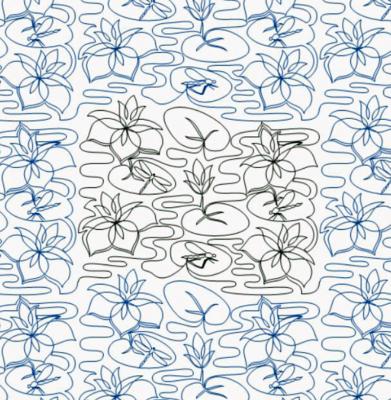 Dragonfly Garden DIGITAL Longarm Quilting Pantograph Design by Ida Houston