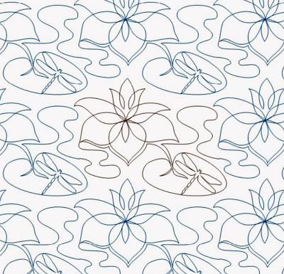 Dragonfly Summer 2 DIGITAL Longarm Quilting Pantograph Design by Ida Houston