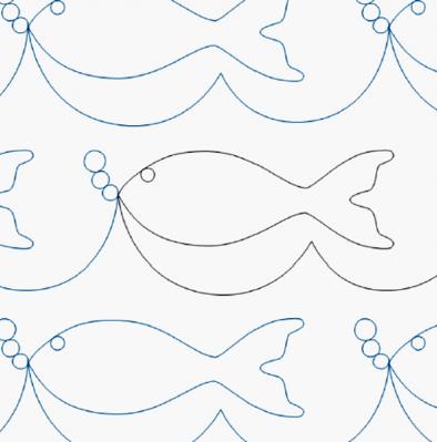 Fish In The Sea DIGITAL Longarm Quilting Pantograph Design by Ida Houston