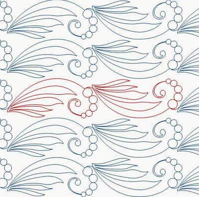 Pacific 1 DIGITAL Longarm Quilting Pantograph Design by Ida Houston