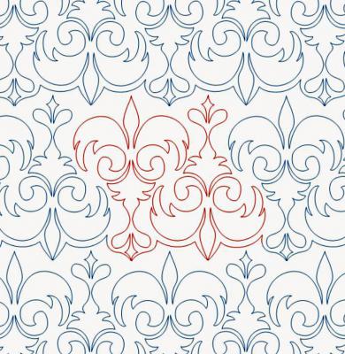 Victorian Damask 2 DIGITAL Longarm Quilting Pantograph Design by Ida Houston