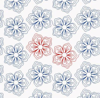 Bubbly Bloom DIGITAL Longarm Quilting Pantograph Design by Ida Houston