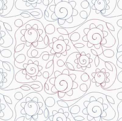 Flower Power DIGITAL Longarm Quilting Pantograph Design by Ida Houston