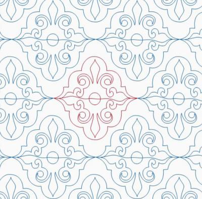 French Boho DIGITAL Longarm Quilting Pantograph Design by Ida Houston