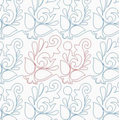 French Flourish 1 DIGITAL Longarm Quilting Pantograph Design by Ida Houston