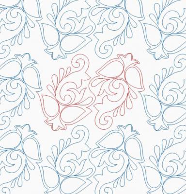 French Flourish 2 DIGITAL Longarm Quilting Pantograph Design by Ida Houston