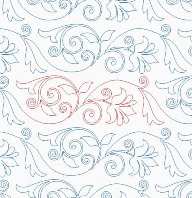 Jacobean Swirl DIGITAL Longarm Quilting Pantograph Design by Ida Houston