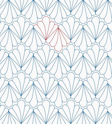 Seashell Feathers DIGITAL Longarm Quilting Pantograph Design by Melissa Kelley