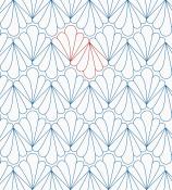 Seashell Feathers DIGITAL Longarm Quilting Pantograph Design by Melissa Kelley