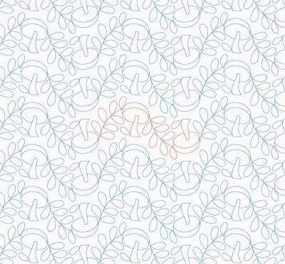 Leafy Shrooms DIGITAL Longarm Quilting Pantograph Design by Melissa Kelley