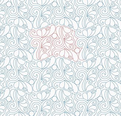 Feathered Scrolls DIGITAL Longarm Quilting Pantograph Design by Melissa Kelley