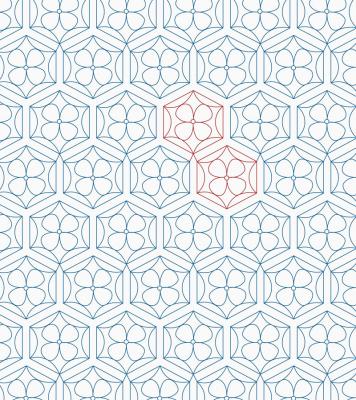 Hexi Petals DIGITAL Longarm Quilting Pantograph Design by Melissa Kelley