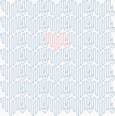 Graphic Double Hearts DIGITAL Longarm Quilting Pantograph Design by Melissa Kelley