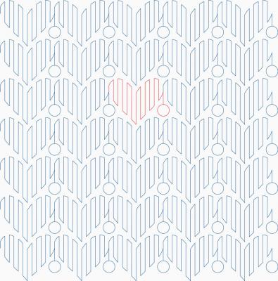 Graphic Hearts DIGITAL Longarm Quilting Pantograph Design by Melissa Kelley