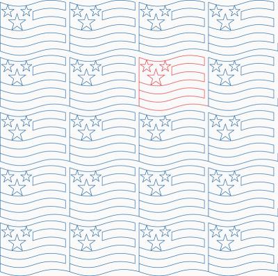 American Flag DIGITAL Longarm Quilting Pantograph Design by Melissa Kelley