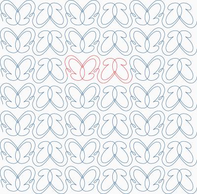 Butterfly Kiss DIGITAL Longarm Quilting Pantograph Design by Melissa Kelley