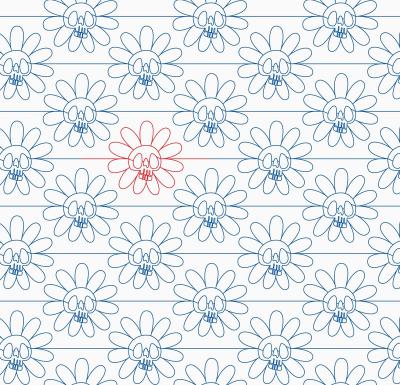 Pushing Up Daisies DIGITAL Longarm Quilting Pantograph Design by Melissa Kelley