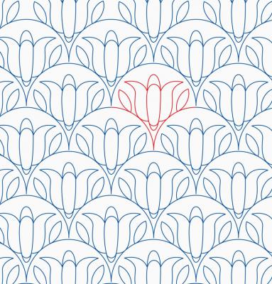 Tulip Clams DIGITAL Longarm Quilting Pantograph Design by Melissa Kelley