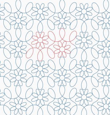 Loopy Flowers DIGITAL Longarm Quilting Pantograph Design by Melissa Kelley