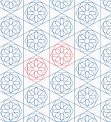 Tilted Hex Flowers DIGITAL Longarm Quilting Pantograph Design by Melissa Kelley