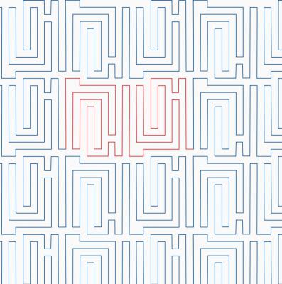 Mazy Maze DIGITAL Longarm Quilting Pantograph Design by Melissa Kelley