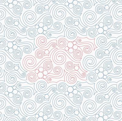 Stellar Bubbles DIGITAL Longarm Quilting Pantograph Design by Melissa Kelley