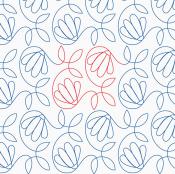 Leafy Cone Flower DIGITAL Longarm Quilting Pantograph Design by Melissa Kelley