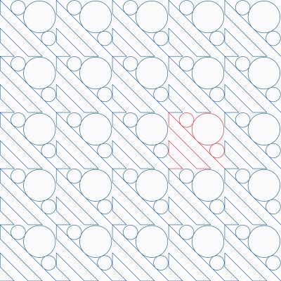 Diagonal Bubbles DIGITAL Longarm Quilting Pantograph Design by Melissa Kelley