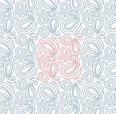 Easy Paisley DIGITAL Longarm Quilting Pantograph Design by Melissa Kelley