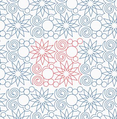 Elegant Swirls DIGITAL Longarm Quilting Pantograph Design by Melissa Kelley