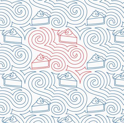 Pie Swirl DIGITAL Longarm Quilting Pantograph Design by Melissa Kelley