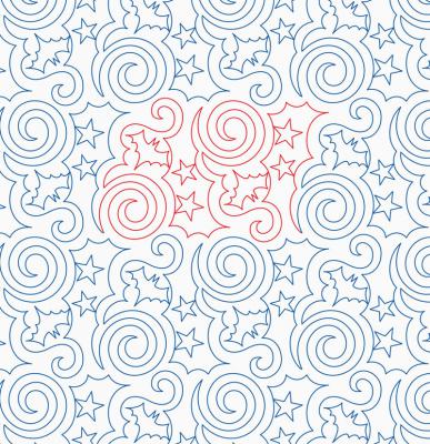 Swirly Bats DIGITAL Longarm Quilting Pantograph Design by Melissa Kelley