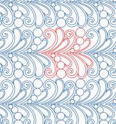 Bubbly Feathers DIGITAL Longarm Quilting Pantograph Design by Melissa Kelley