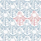 Ghost Webs Party DIGITAL Longarm Quilting Pantograph Design by Melissa Kelley