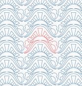 Hillside Sunrise DIGITAL Longarm Quilting Pantograph Design by Melissa Kelley