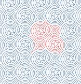 Hypnotic Stars DIGITAL Longarm Quilting Pantograph Design by Melissa Kelley